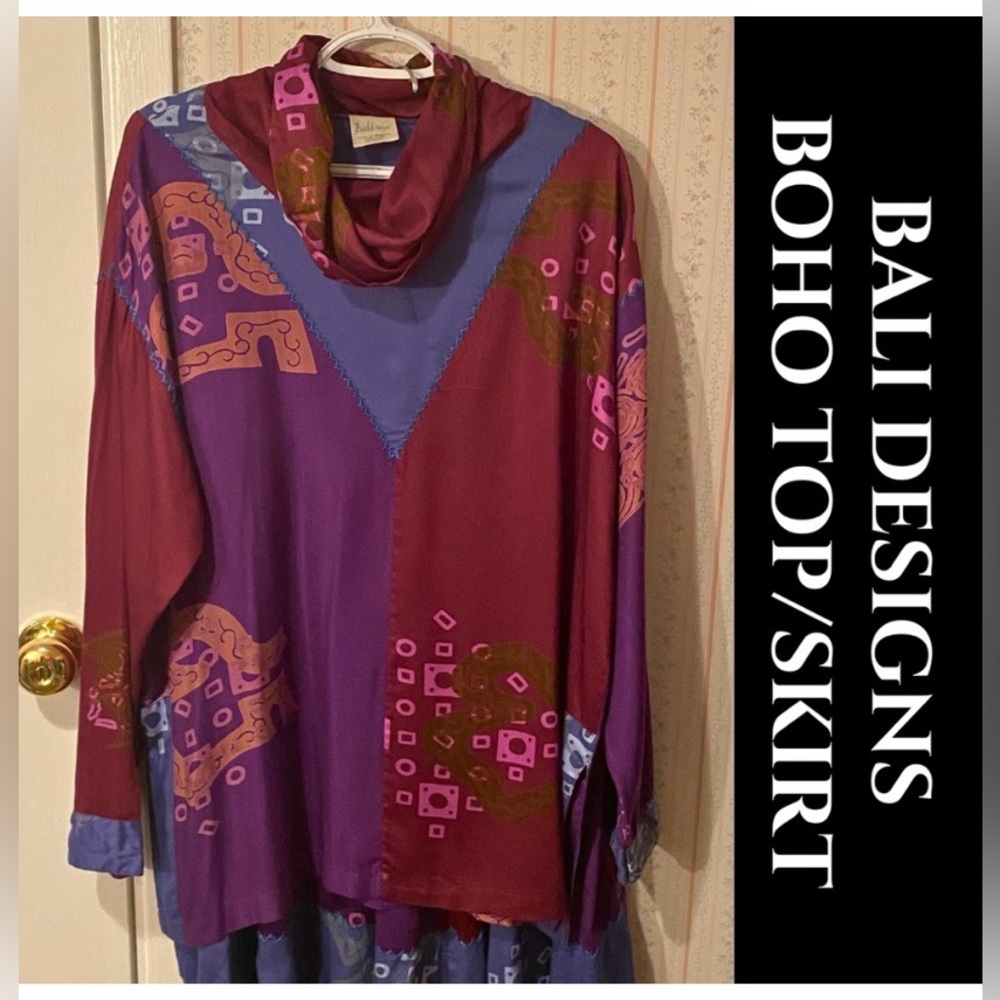 ✨️Boho Two-Piece Skirt Set in Purple Patchwork✨️ - Picture 5 of 5